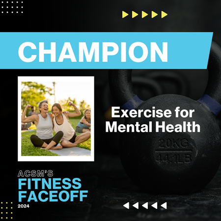 Fitness Faceoff champion, exercise for mental health